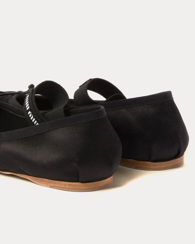 Miu Miu Satin Black Ballerinas - 3