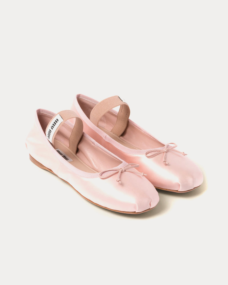 Miu Miu Satin Orchid Pink Ballerinas - 2