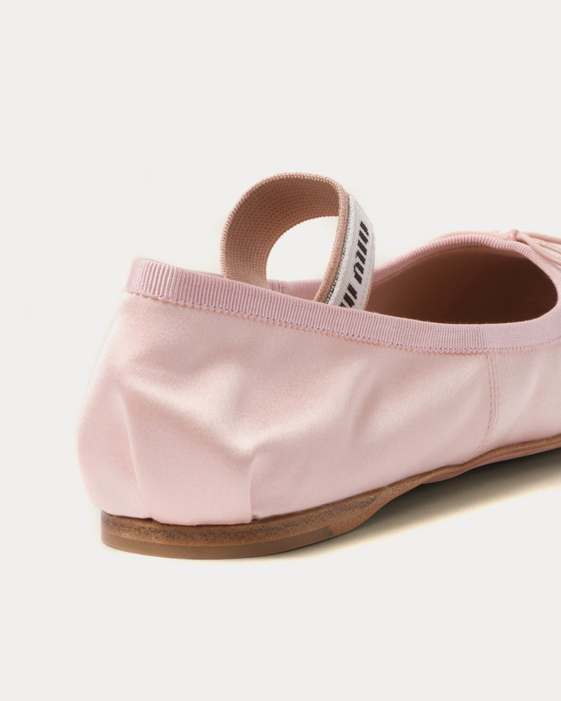 Miu Miu Satin Orchid Pink Ballerinas - 3
