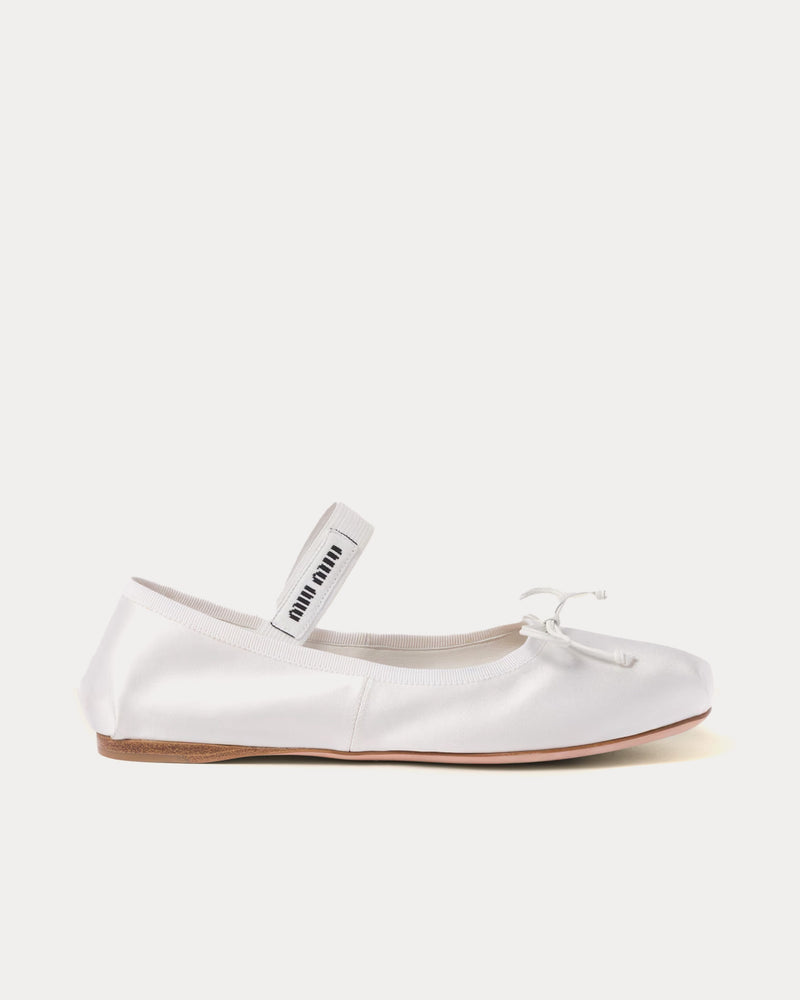 Miu Miu Satin White Ballerinas - 1