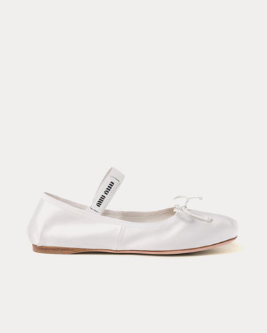 Miu Miu Satin White Ballerinas