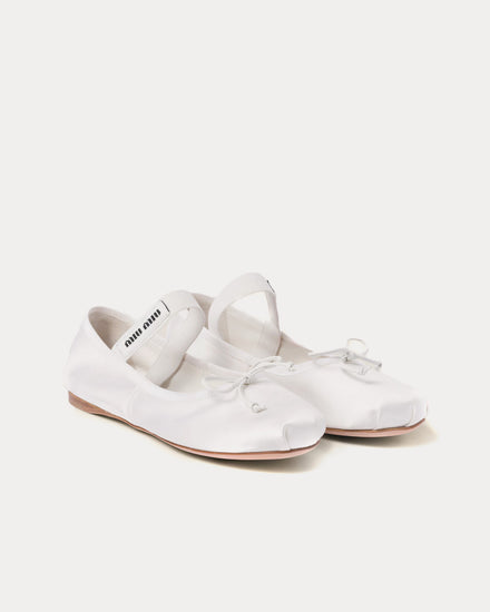 Miu Miu Satin White Ballerinas - 2
