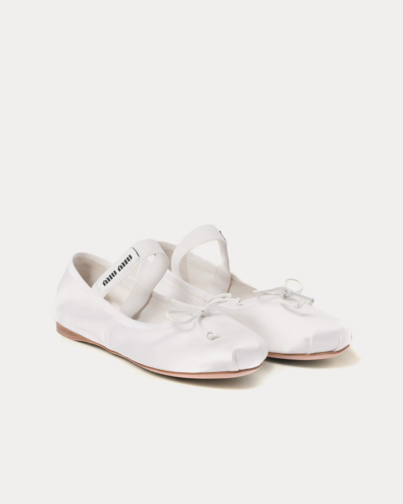 Miu Miu Satin White Ballerinas - 2