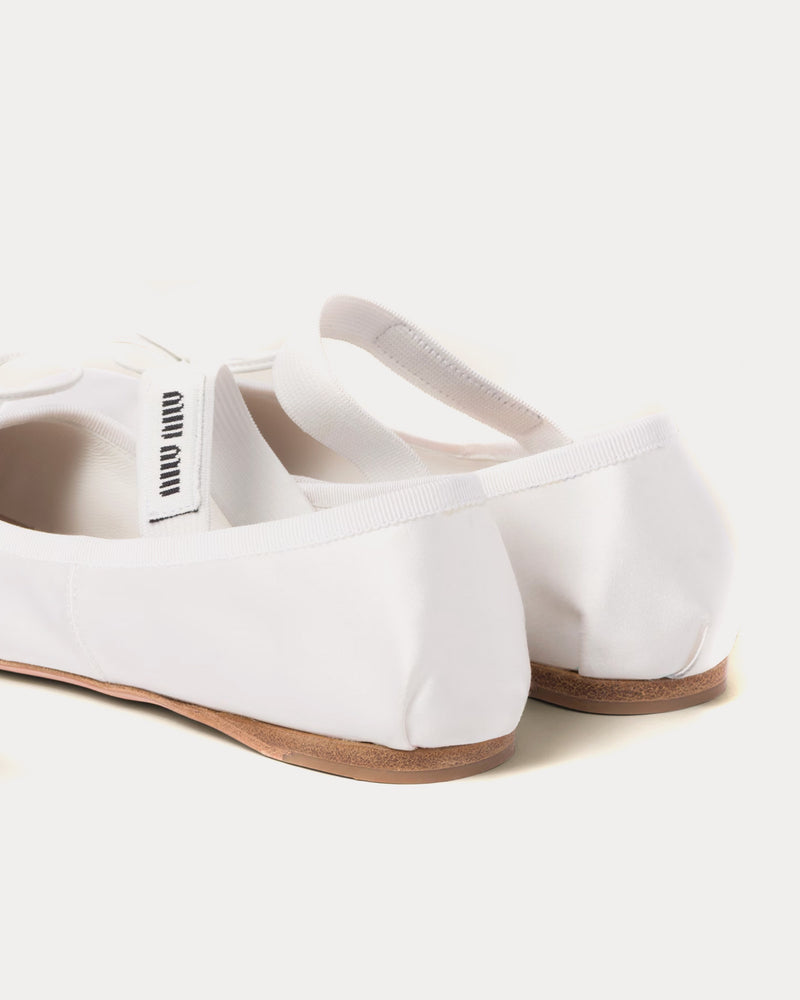Miu Miu Satin White Ballerinas - 3