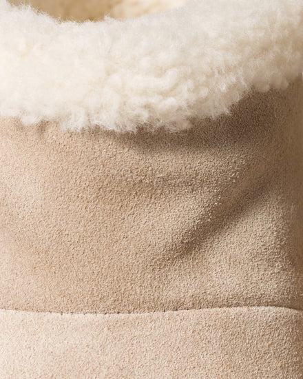 Miu Miu Suede & Shearling Desert Beige Booties - 3