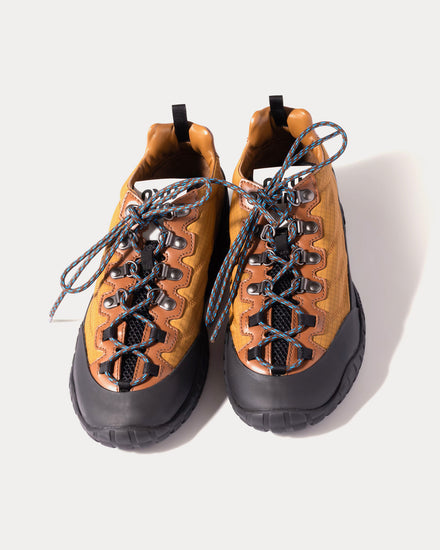 Miu Miu Techincal Fabric & Leather Mustard Low Top Sneakers - 2