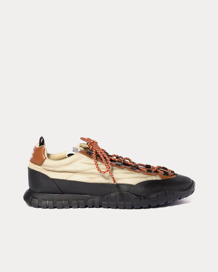 Miu Miu Techincal Fabric & Leather Raw White Low Top Sneakers - 1