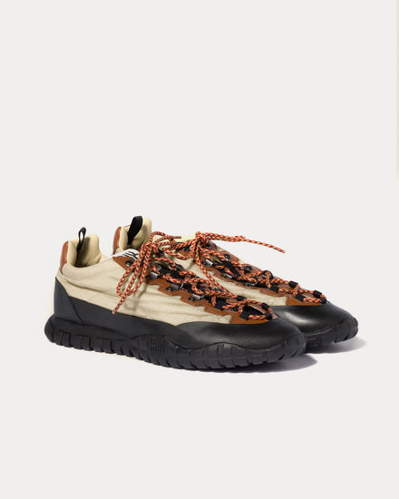 Miu Miu Techincal Fabric & Leather Raw White Low Top Sneakers - 3
