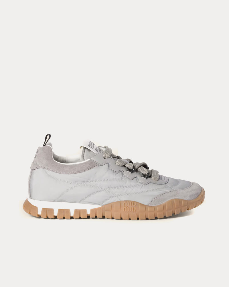 Miu Miu Women's Tyre Technical Fabric & Suede Cloudy Grey