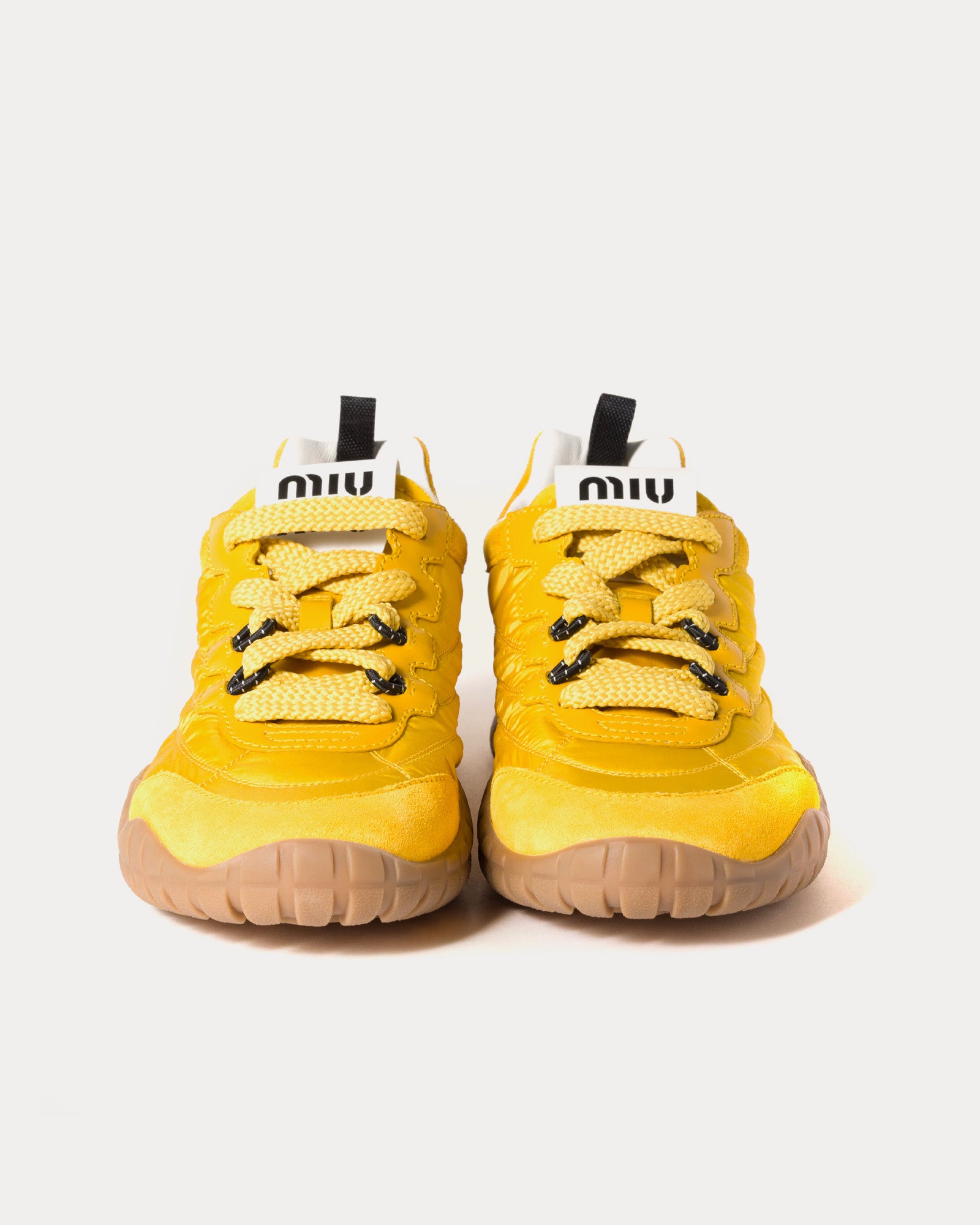 TYRE SNEAKERS IN YELLOW TECHNICAL FABRIC AND SUEDE WITH STICKER