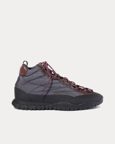 Miu Miu Tyre Technical Fabric Hematite High Top Sneakers