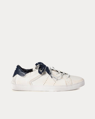 Miu Miu Deco Leather White / Royal Blue Low Top Sneakers