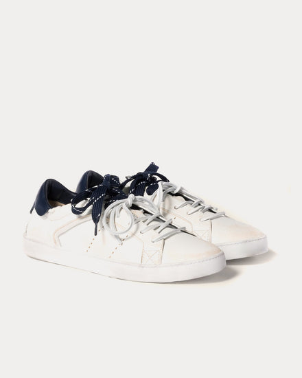 Miu Miu Deco Leather White / Royal Blue Low Top Sneakers - 2