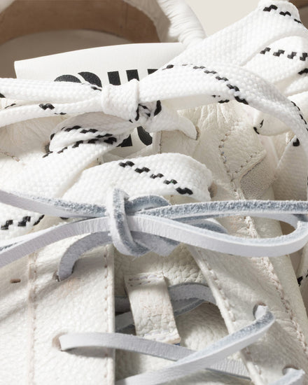 Miu Miu Deco Leather White Low Top Sneakers - 3