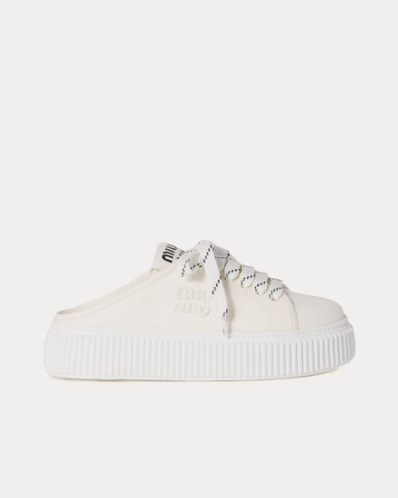 Miu Miu デニム フラワー装飾 ミュール 38 Miu Miu Women's Denim Ivory Mules