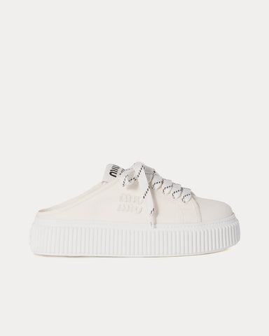 Miu Miu Denim Ivory Mules