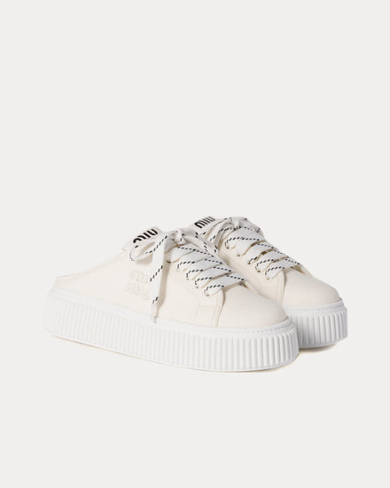 Miu Miu Denim Ivory Mules - 2