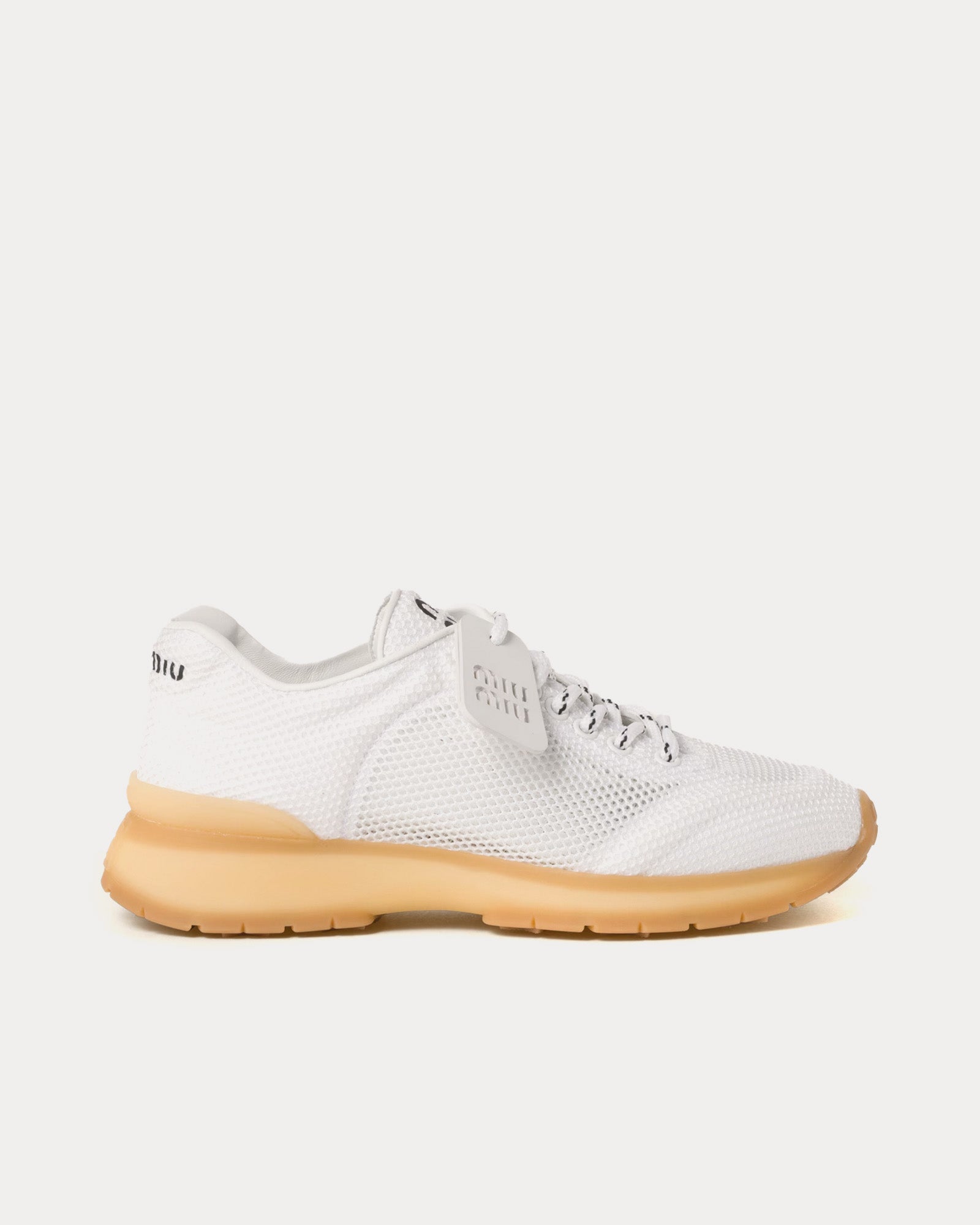 MIUMIU FLATFORM canvas Thick sole low top sneakers 151 white 36
