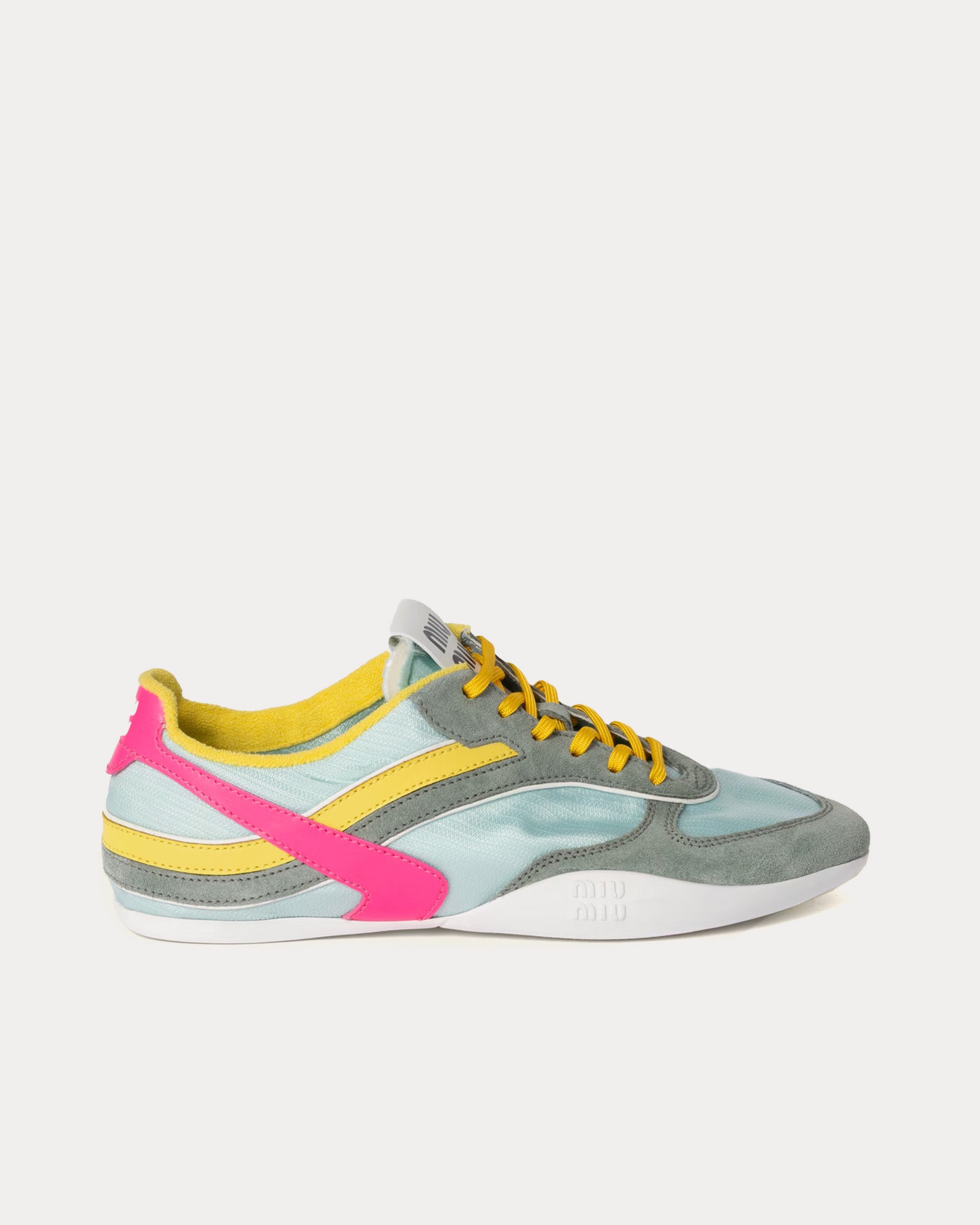 Miu Miu Women's Gymnasium Technical Fabric & Suede Anise / Fuchsia
