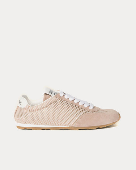 Miu Miu Plume Mesh & Suede Opal Low Top Sneakers - 1