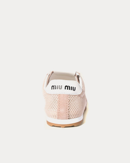 Miu Miu Plume Mesh & Suede Opal Low Top Sneakers - 3