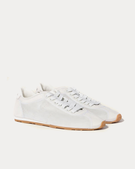 Miu Miu Plume Mesh Fabric White Low Top Sneakers - 3