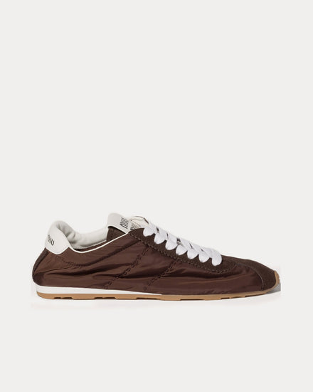 Miu Miu Plume Technical Fabric & Suede Sienna Low Top Sneakers - 1