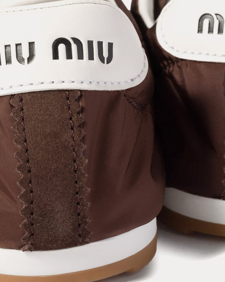 Miu Miu Plume Technical Fabric & Suede Sienna Low Top Sneakers - 4