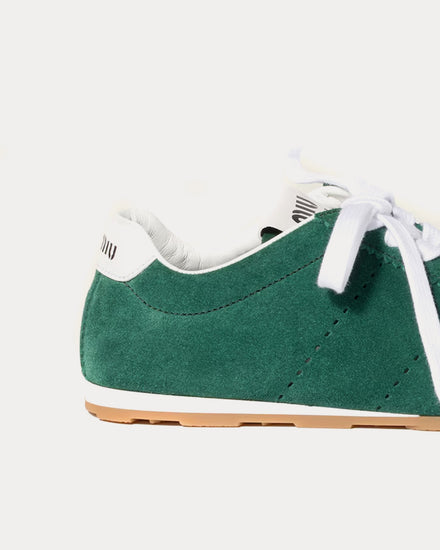 Miu Miu Plume Suede Oleander Green Low Top Sneakers - 4