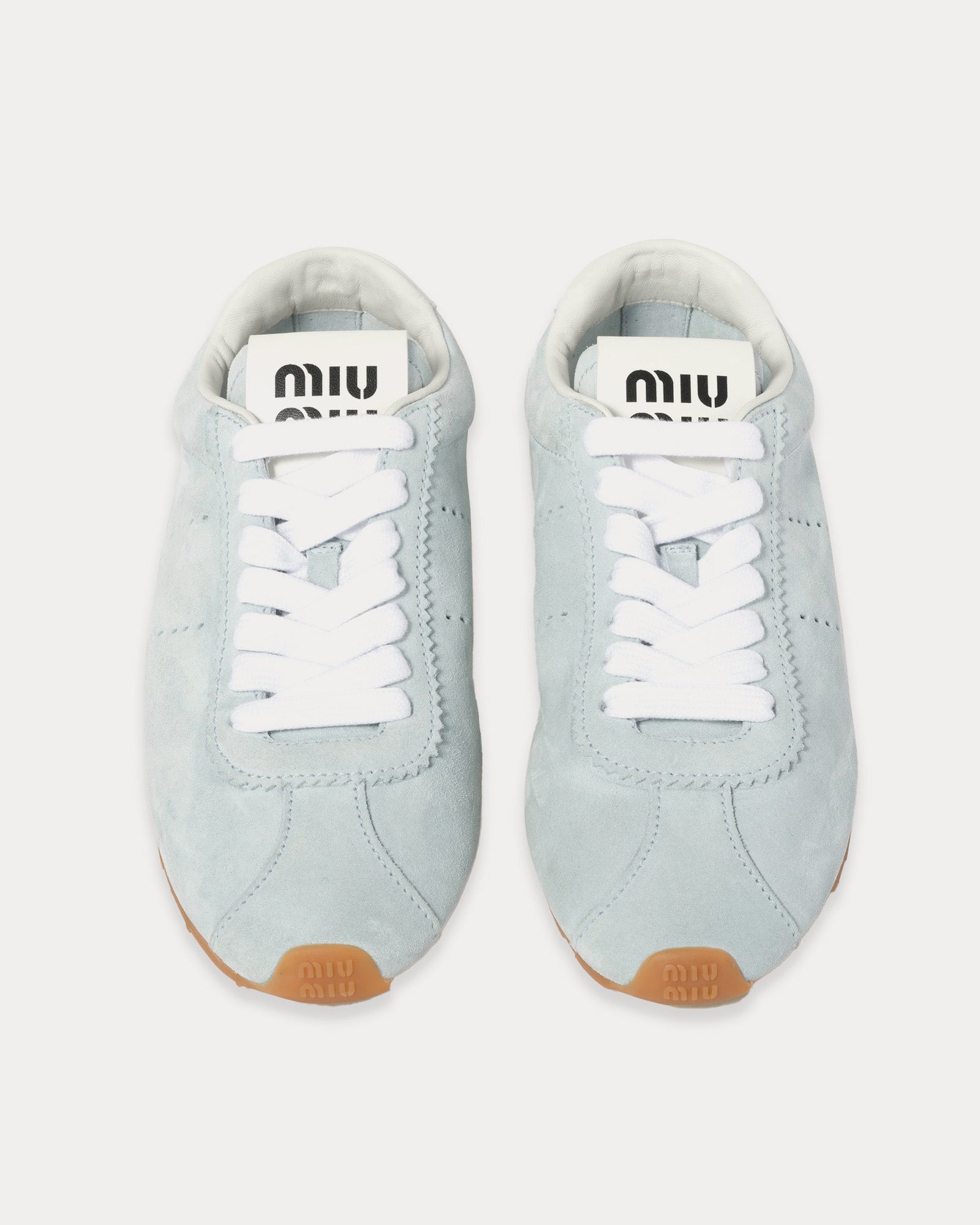 Miu Miu - Suede Light Blue Low Top Sneakers