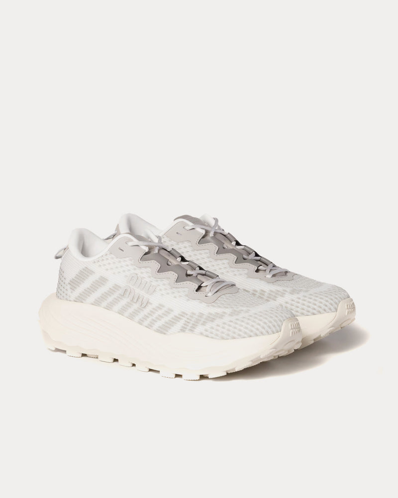 Miu Miu Technical Fabric Cloudy Grey Low Top Sneakers - 2