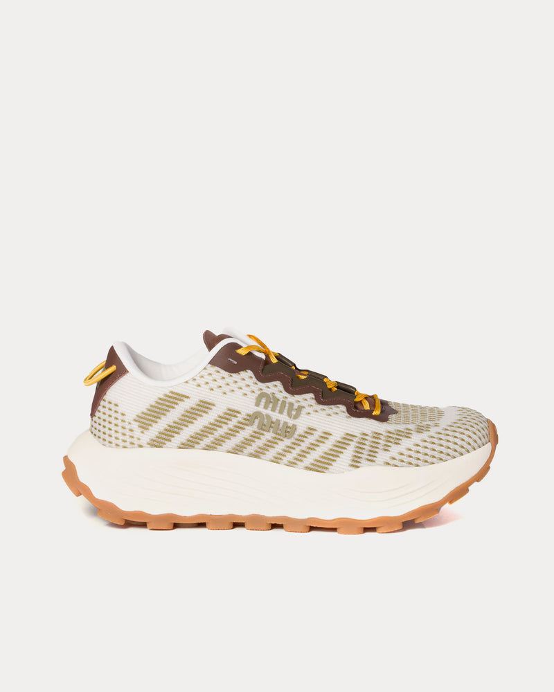 Miu Miu Technical Fabric Ivy Green Low Top Sneakers - 1