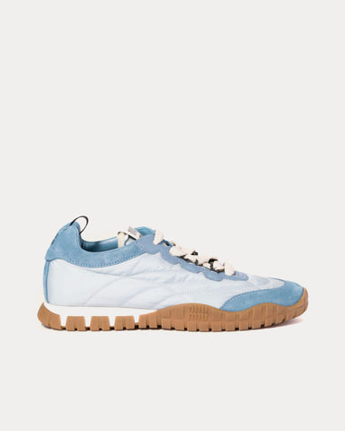 Miu Miu Tyre Technical Fabric & Suede Cornflower Blue / Astral Low Top Sneakers