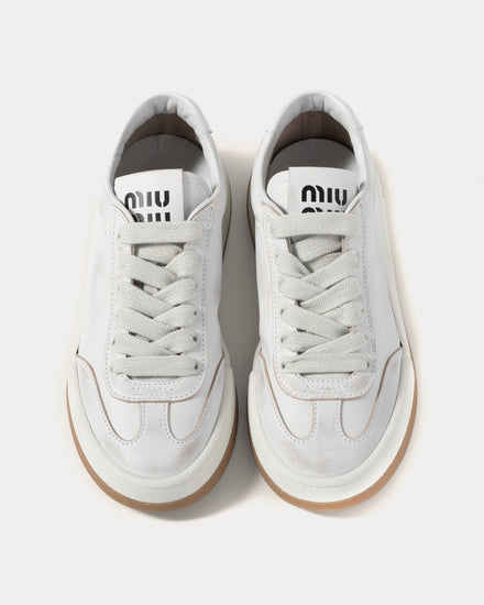 Miu Miu Bleached White Low Top Sneakers - 2