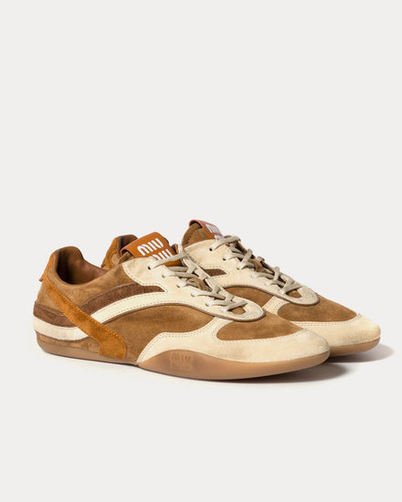 Miu Miu Gymnasium Suede Cinnamon / Amber Low Top Sneakers - 3
