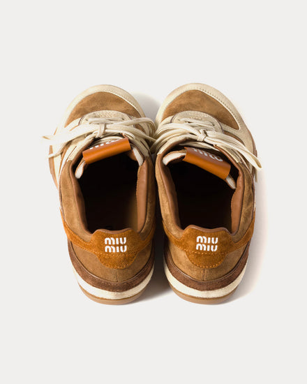 Miu Miu Gymnasium Suede Cinnamon / Amber Low Top Sneakers - 4