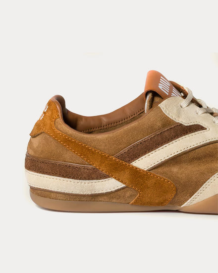 Miu Miu Gymnasium Suede Cinnamon / Amber Low Top Sneakers - 5