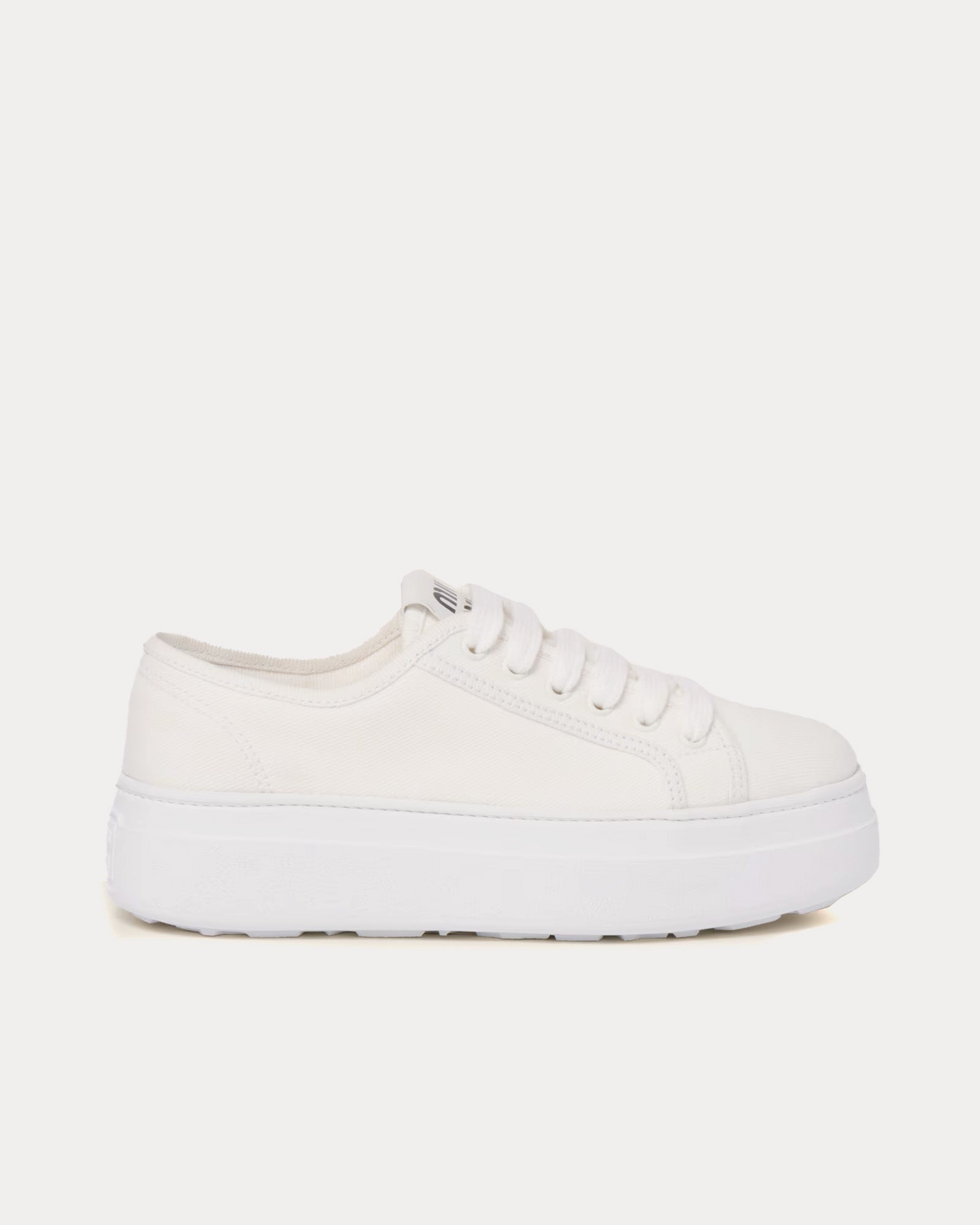 Miu Miu - Denim White Low Top Sneakers