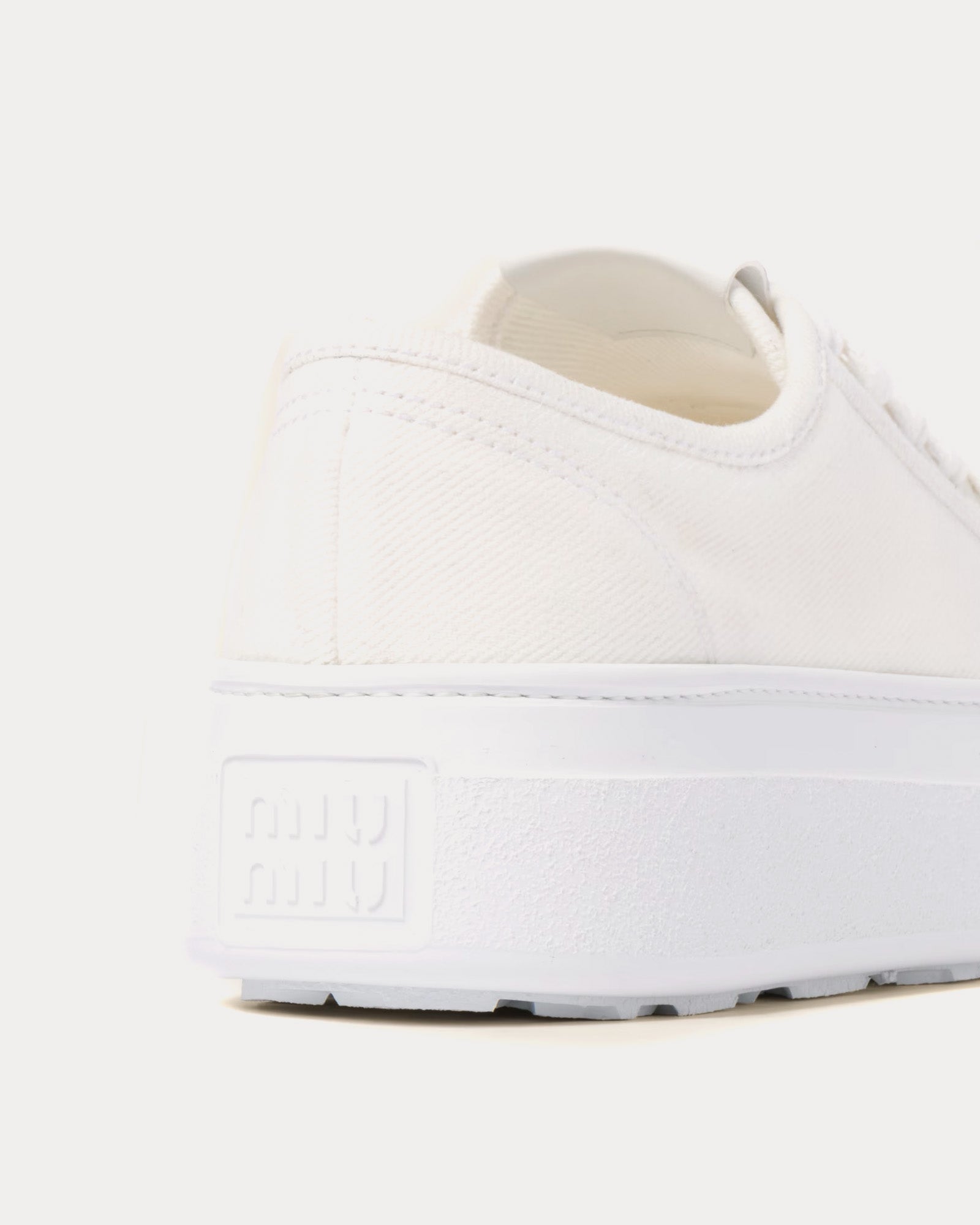 Miu Miu - Denim White Low Top Sneakers