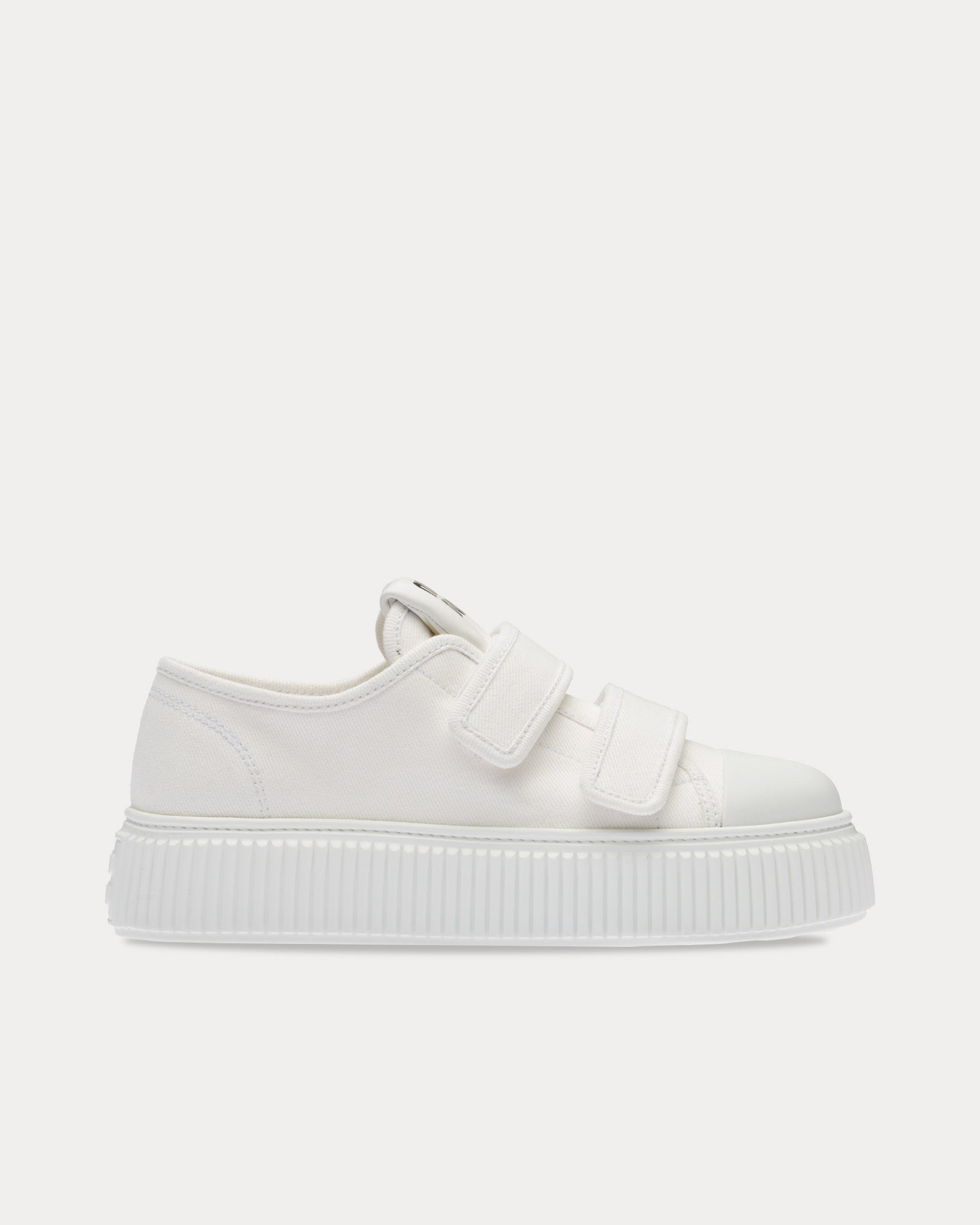 Miu Miu - Strap Denim White Low Top Sneakers