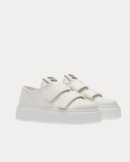 Miu Miu Strap Denim White Low Top Sneakers - 3