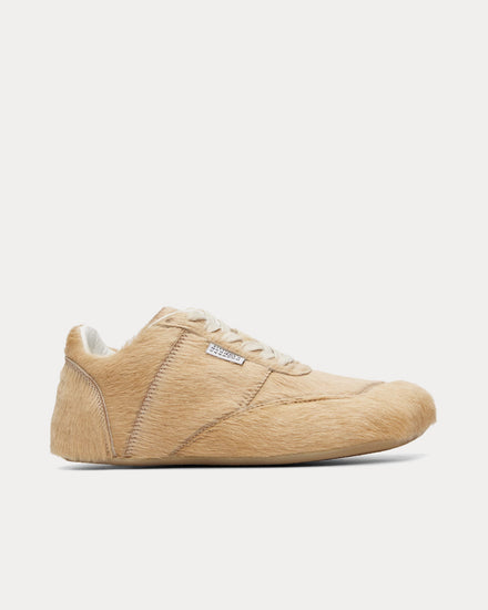 MM6 Maison Margiela Anatomic Calf-Hair Marzipan Low Top Sneakers - 1