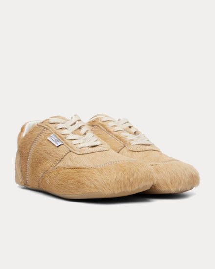 MM6 Maison Margiela Anatomic Calf-Hair Marzipan Low Top Sneakers - 2