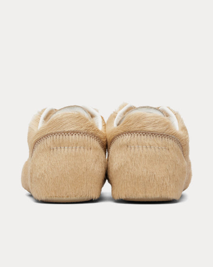 MM6 Maison Margiela Anatomic Calf-Hair Marzipan Low Top Sneakers - 3