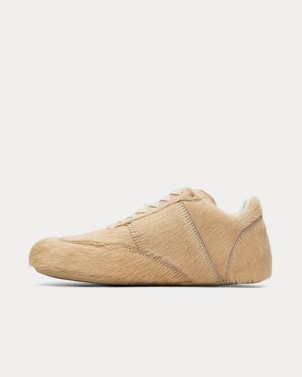 MM6 Maison Margiela Anatomic Calf-Hair Marzipan Low Top Sneakers - 4