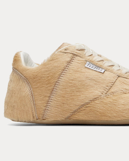 MM6 Maison Margiela Anatomic Calf-Hair Marzipan Low Top Sneakers - 5