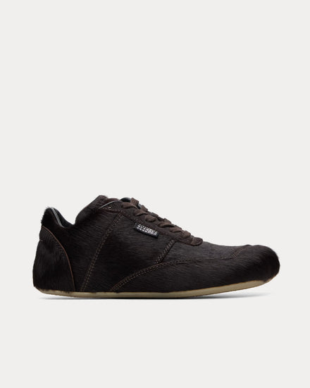 MM6 Maison Margiela Anatomic Calf-Hair Dark Brown Low Top Sneakers - 1