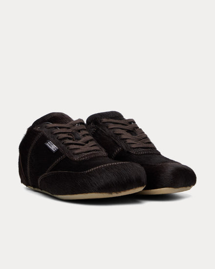 MM6 Maison Margiela Anatomic Calf-Hair Dark Brown Low Top Sneakers - 2