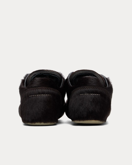 MM6 Maison Margiela Anatomic Calf-Hair Dark Brown Low Top Sneakers - 3