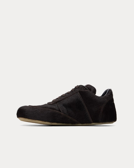 MM6 Maison Margiela Anatomic Calf-Hair Dark Brown Low Top Sneakers - 4